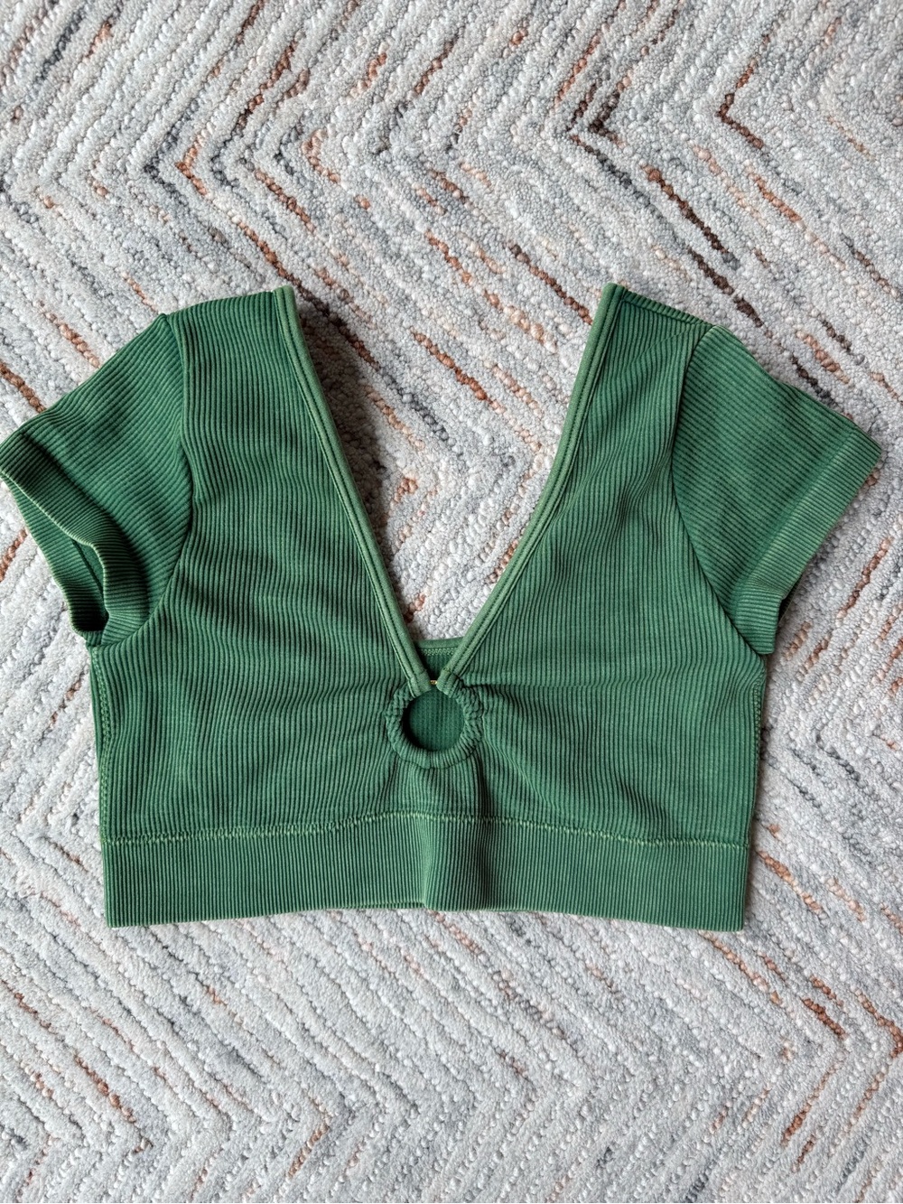 Aerie Seamless Ribbed V-Neck Crop Top